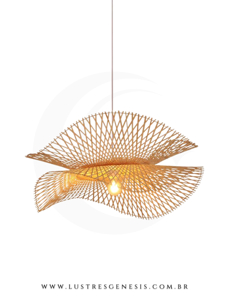 Pendente decorativo de bambu com design moderno, ideal para mesas, balcão de cozinha, área gourmet e sítio